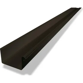 okap PREFA žlab, okap hranatý hliníkový, šířka 86 mm, délka 3M, Oříšková P10 RAL 8019