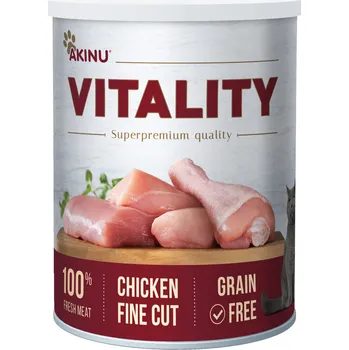 Krmivo pro kočku Akinu VITALITY Kuřecí jemně krájené konzerva pro kočky 400 g