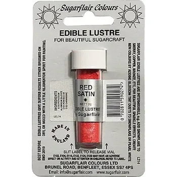 Potravinářské barvivo SUGARFLAIR Red Satin (Červená saténová) - Barva prachová s leskem