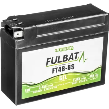 Motobaterie Baterie 12V, YT4B-BS GEL, 12V, 2.3Ah, 40A, bezúdržbová GEL technologie 113x38x85 FULBAT (aktivovaná ve výrobě)
