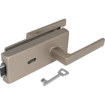 Dveřní kování TI - ZÁMEK na sklo s klikou SONIA 4025 - BB kování na sklo BB otvor NP - Nikl perla (142)