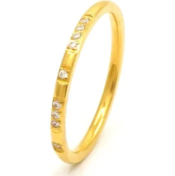 Prsten Zlatnictví Helios Jemný zlacený prsten z chirurgické oceli