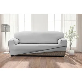 Napínací potah Potah na sedačku oboustranný elastický, Irpin, šedý