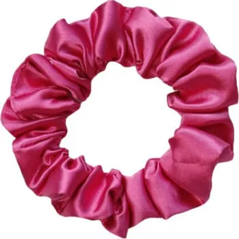 MURU Úzká Saténová Scrunchie gumička - Magenta Lesklá