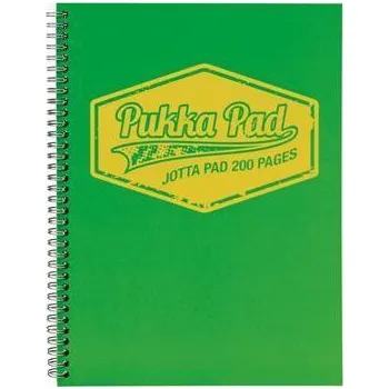 Blok PUKKA PAD Blok "Jotta Neon", zelená, A4, linkovaný, 100 listů, spirálová vazba