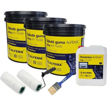 tekutá izolace Sada na 40-60m2 - Tekutá guma ALFEMA TG500 bordó 60 kg (hydroizolace Tekutá guma)