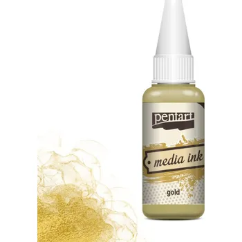 Výtvarná barva Pentart alkoholový inkoust Media Ink 20 ml Barvy Pentart: zlatá