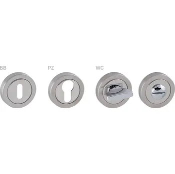 Dveřní kování TI - ROZETA - R rozety PZ OC/BN - Chrom lesklý / broušená nerez (67)