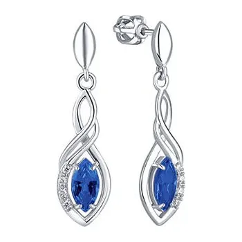 Náušnice Soliter Stříbrné visací náušnice s modrými krystaly 436 001 00573 04 + 2 měsíce na vrácení zboží