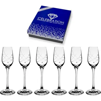 Sklenice Bohemia Crystal Sklenice likérky na na nožce, galaxie - 6 ks Swarovski, Preciosa 95ml