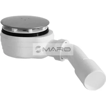 Sifon Plast Brno Sifon vaničkový nízký, pro otvor 90 mm, nerezová krytka 120 mm, odpadní koleno 45° 40/50 mm, EWNN942