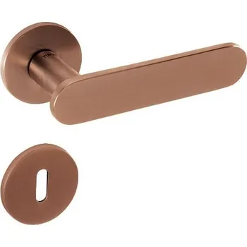 Dveřní kování TI - NELA - R 4006 5S klika/klika, bez spodní rozety CUM PVD - Měď matná PVD (160)