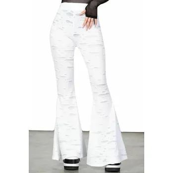 Dámské kalhoty kalhoty dámské KILLSTAR - Biter Flares - White - XS