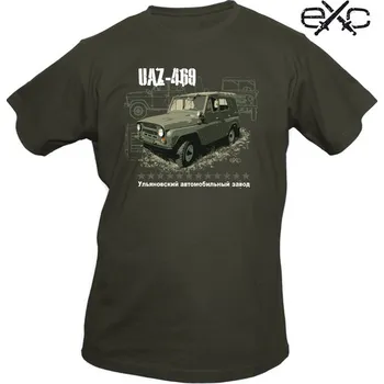 eXc Triko s krátkým rukávem a potiskem Osobní terénní automobil UAZ-469 khaki EXC® Velikost: XS