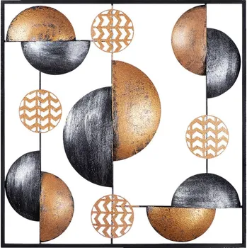 Nástěnná kovová dekorace MY WORLD černá/zlatá