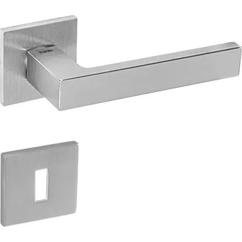 Dveřní kování TI - SQUARE - HR 2275Q 5S rozety BBQ, klika/klika OCS - Chrom broušený (96)