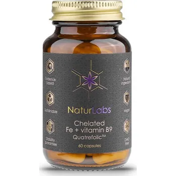 NaturLabs Chelátové železo + vitamín B9 60 cps.