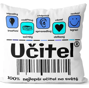 Dekorativní polštářek Polštář 40 x 40 cm - Učitel 100% nejlepší