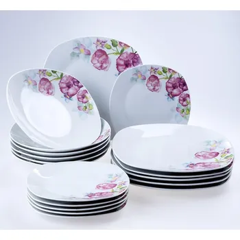 Talíř Porcelánová sada talířů square DOLORES 18 ks