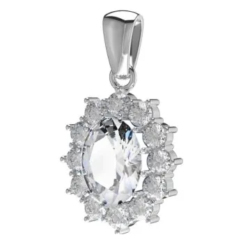 Přívěsek Couple, Velkolepý přívěsek Diana se zirkony, bílé zlato, přívěsek, 6850005-0-0-1