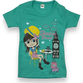 Dívčí tričko Boinc Dívčí mentolové tričko s krátkým rukávem JORGA Barva: Mentolová, Velikost: 128