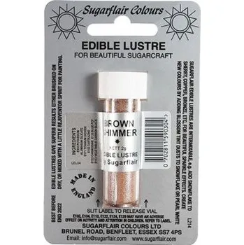 Potravinářské barvivo SUGARFLAIR Brown shimmer (Třpytivě hnědá ) - Barva prachová s leskem