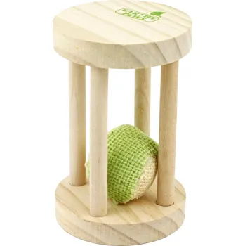 Hračka pro kočku EARTHY PAWZ Jutový míček v dřevěné kleci hračka pro kočky 7 x 12 cm
