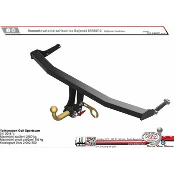 Tažné zařízení Tažné zařízení VOLKSWAGEN Golf Sportsvan 01/2018-> SV 2.002-350, SVC GROUP