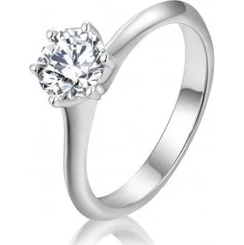 Prsten Stříbrný zásnubní prsten moissanit (51, 2,86 g)