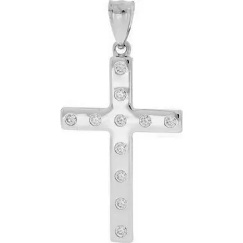 Přívěsek Zlatý křížek se zirkony