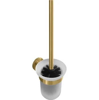 SAPHO X-ROUND GOLD WC štětka závěsná, mléčné sklo, zlato mat