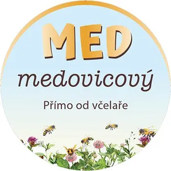 Etiketa na víčko - 4 modrá - Med medovicový