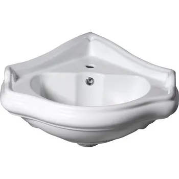 Umyvadlo Kerasan RETRO keramické umyvadlo rohové, 57,5x58cm, bílá