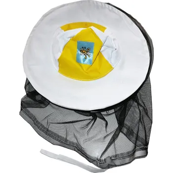 Dětský ochranný včelařský klobouk s včelkou bílý/žlutý/černý
