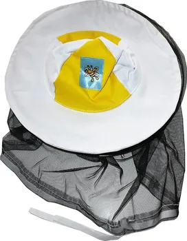 Dětský ochranný včelařský klobouk s včelkou bílý/žlutý/černý