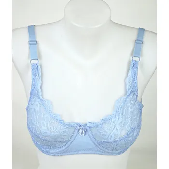 Podprsenka TĚLO Nevyztužená podprsenka s kosticemi a krajkou modrá Velikost: 80/B