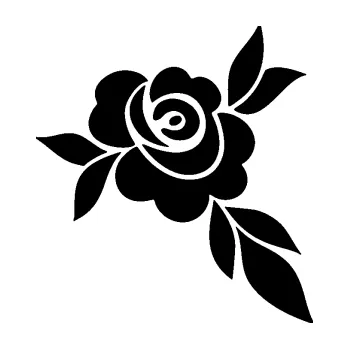 Samolepící dekorace SAMOLEPKA Květina dekor 043 pravá květ růže s listy (01 - černá) NA AUTO, NÁLEPKA, FÓLIE, POLEP, TUNING, VLASTNÍ TEXT, TISK, AUTOSAMOLEPKY.cz, POLEPY, OBRÁZEK, LOGO, SAMOLEPKY