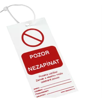 Informační visačka - Pozor nezapínat 50 x 110 mm