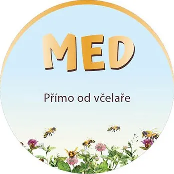 Etiketa na víčko - 4 modrá - Med