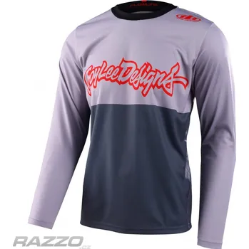 cyklistický dres Dres na kolo TroyLeeDesigns Flowline LS Jersey Scripter Charcoal 2023 XL