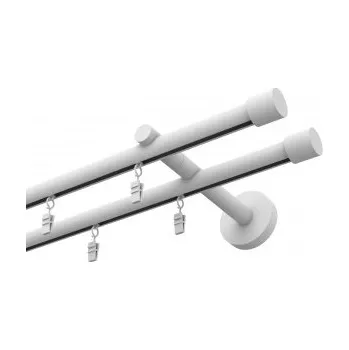 Profilová hliníková garnýž dvojitá Elegant bílá Pullo