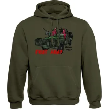 Pánské oblečení Mikina s kapucí Dragon squad - Fruit army - olivová