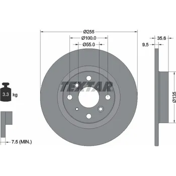 Brzdový kotouč Brzdový kotouč TEXTAR 92338203