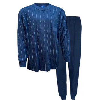 Pánské pyžamo n-feel Pánské bavlněné pyžamo s dlouhým rukávem - HFO01 Barva: Tmavá modrá, Velikost: M