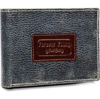 Peněženka Kožená šedá pánská peněženka v krabičce RFID Forever Young