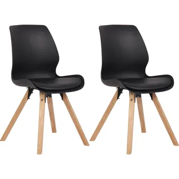 Jídelní židle Jídelní židle Carnforth - 2 ks - umělá hmota | černé