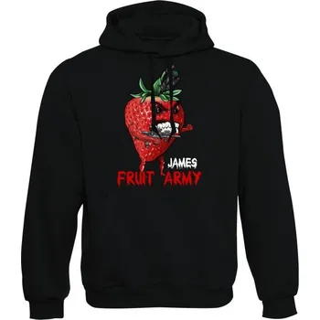 Pánská mikina Mikina s kapucí James - Fruit army - černá
