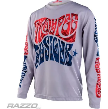 cyklistický dres Dětský dres na kolo TroyLeeDesigns Youth Flowline LS Jersey Tripper Cement 2023 KM
