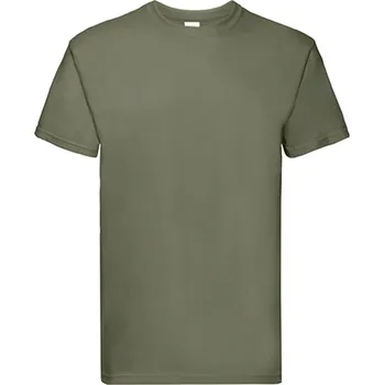Pánské oblečení Fruit of the Loom Pánské tričko Fruit of the Loom Super Premium Olivová XXL