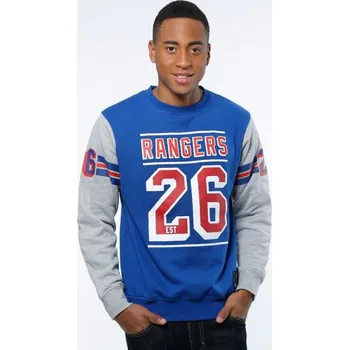 Pánská mikina Majestic Pánská mikina New York Rangers NHL Coach Crew Velikost: XL